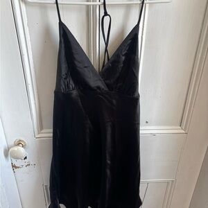 Dynamite Black Satin Slip Dress